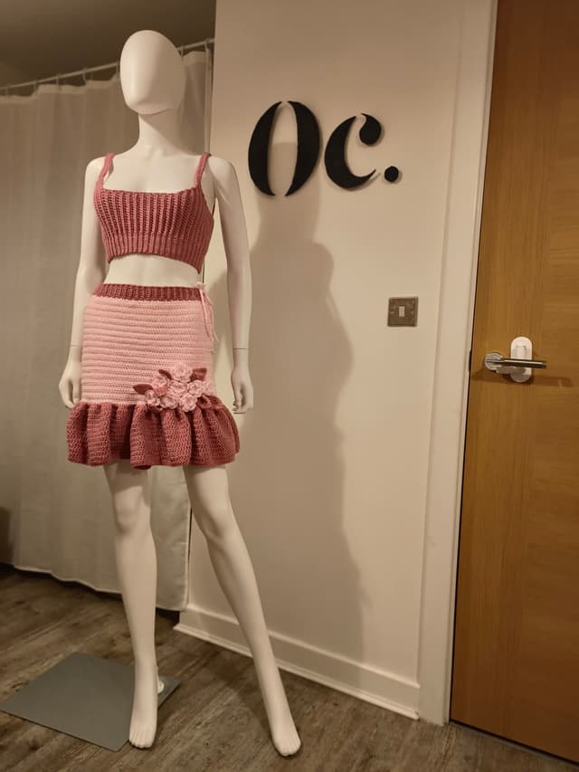 The Oc. Crop top and skirt crochet set